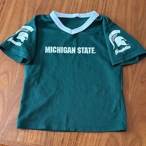 Michigan State Spartans Kids Jersey Shirt Green Mesh Franklin Sports M